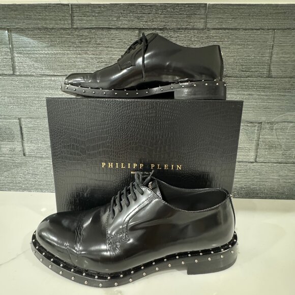 Philipp Plein Leather Lace Up Shoes, Size EU 44/ US 11 main image 12